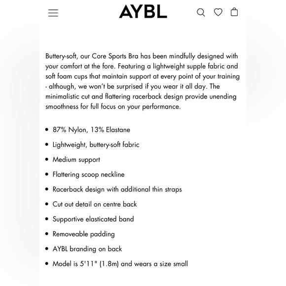 AYBL CORE SPORTS BRA BURGUNDY SMALL - Picture 7 of 7